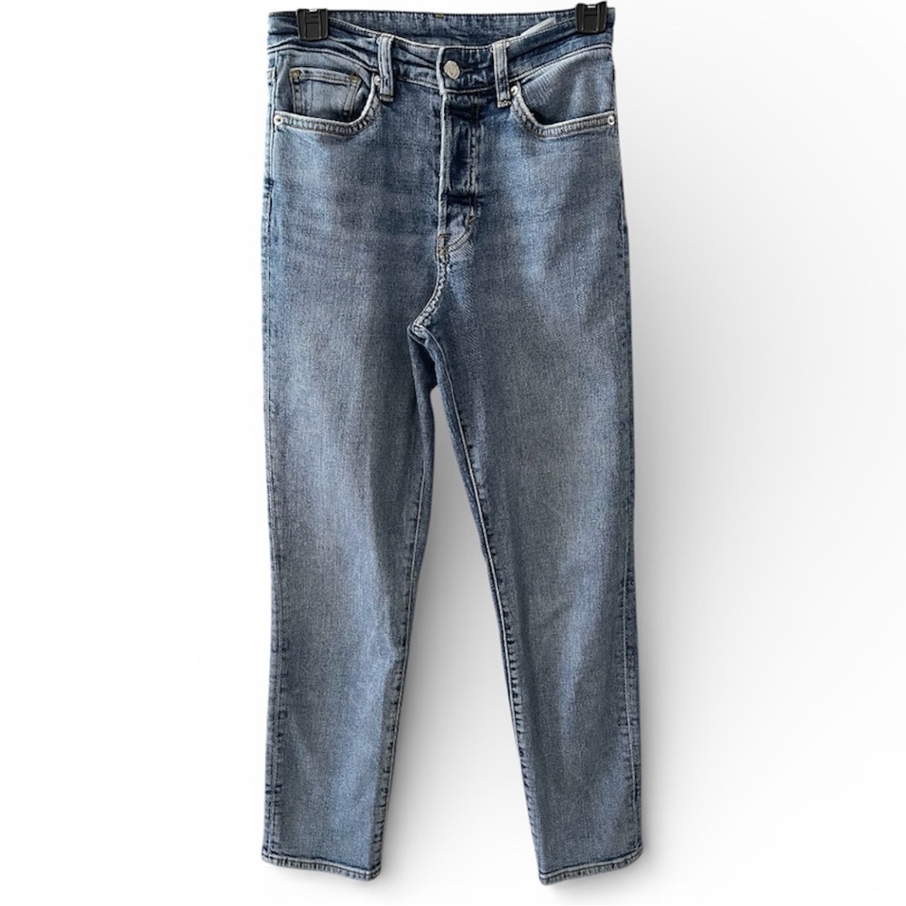 H&M Vintage Fit Coupe Vintage High Waist Button Fly Jeans - medium wash 25